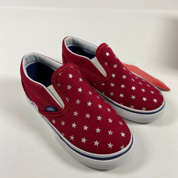 Vans Classic Slip on US Toddler 8 Red Blue - Picture 3 of 7